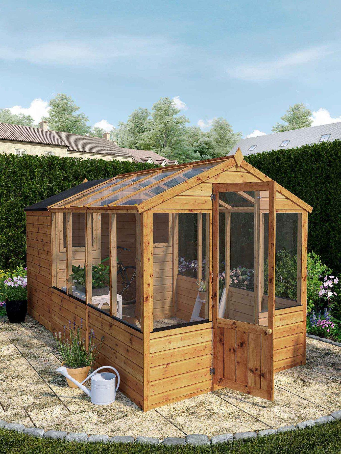 Product photograph of Mercia 12 X 6 Traditional Apex Greenhouse Combi Shed - Fsc Reg Certified from very.co.uk