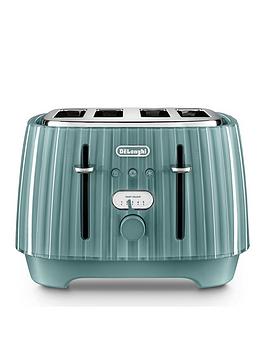 Product photograph of Delonghi Ballerina 4-slice Toaster - Green from very.co.uk