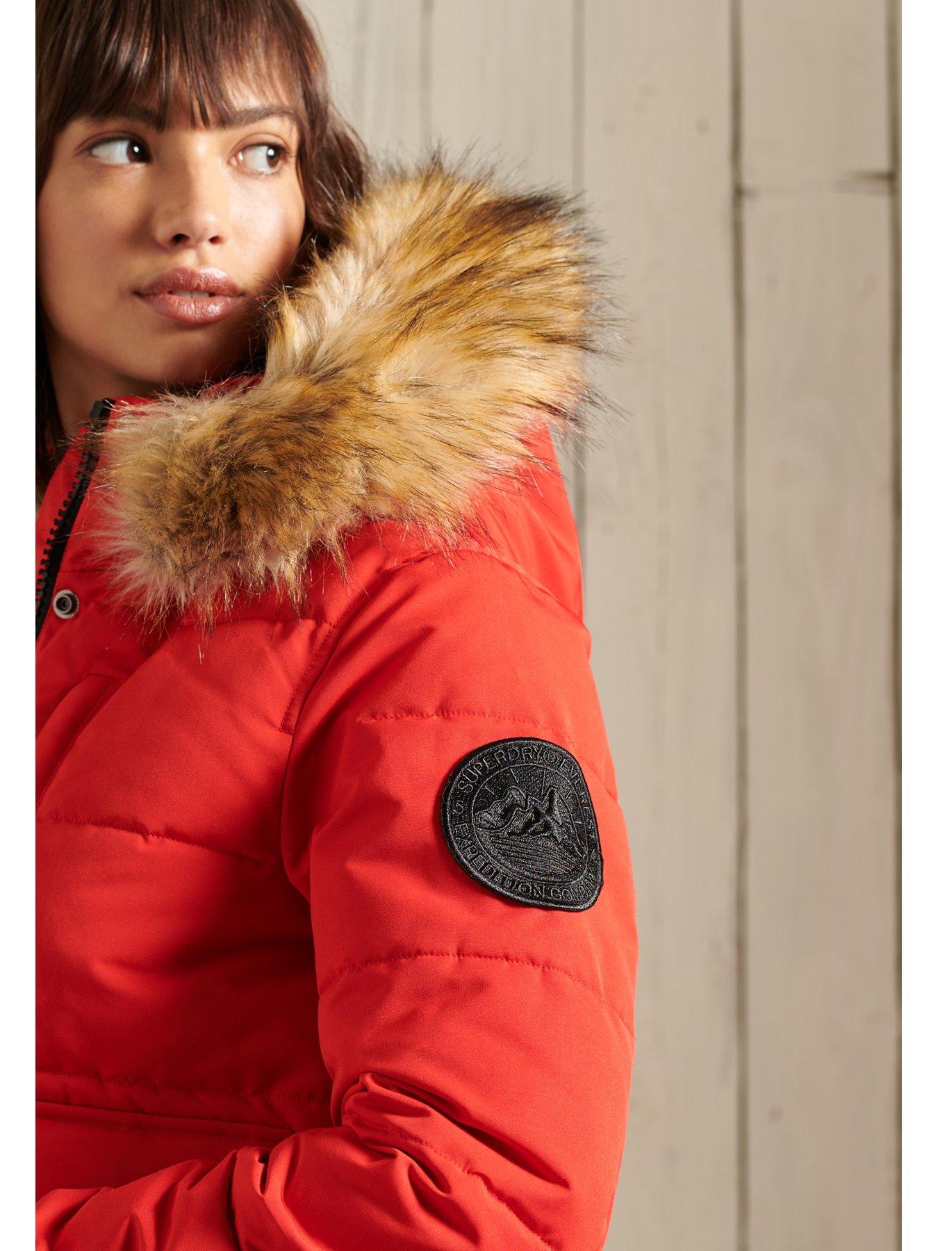 Superdry everest parka red on sale womens