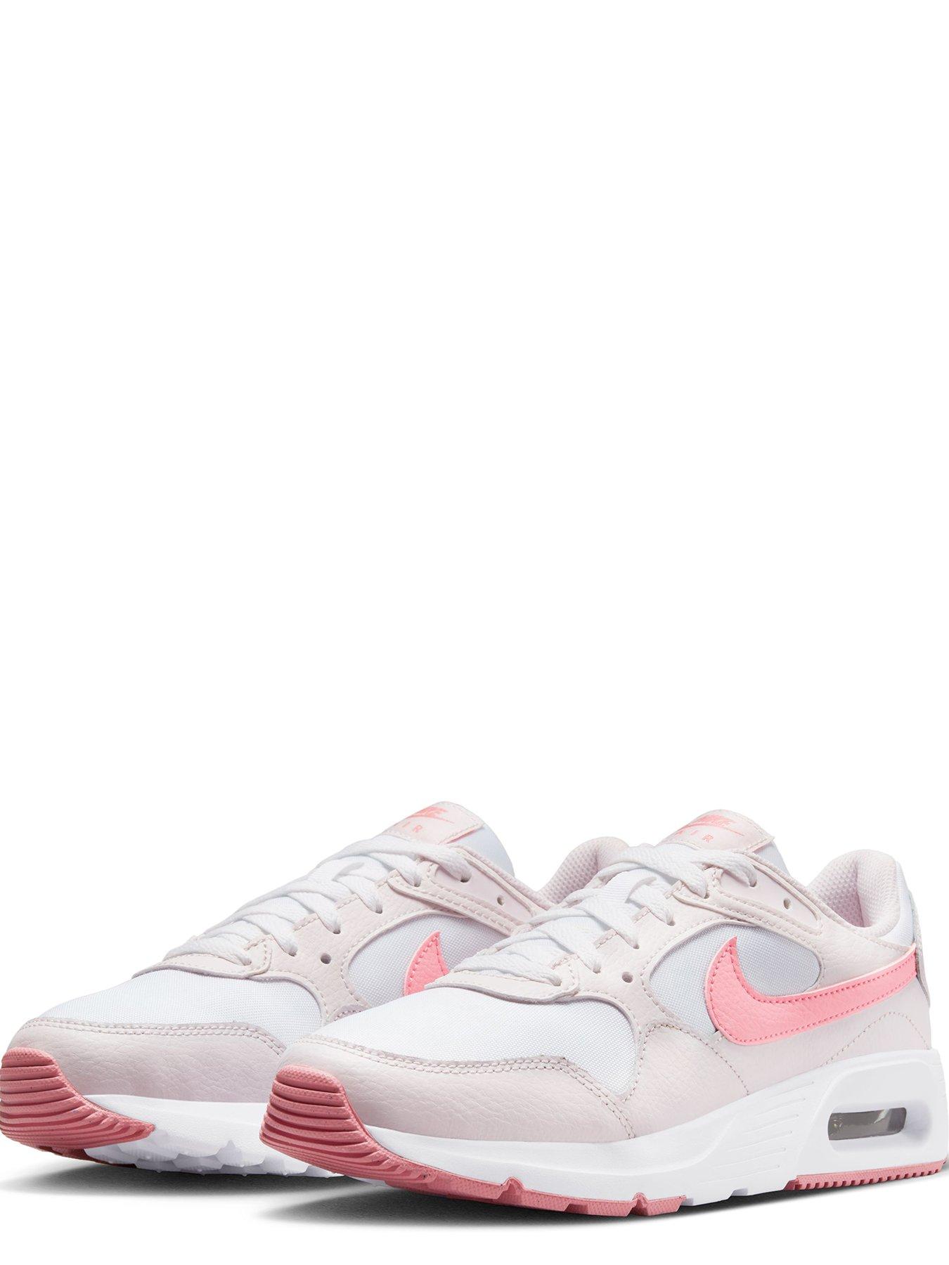 Nike air white and hot sale pink