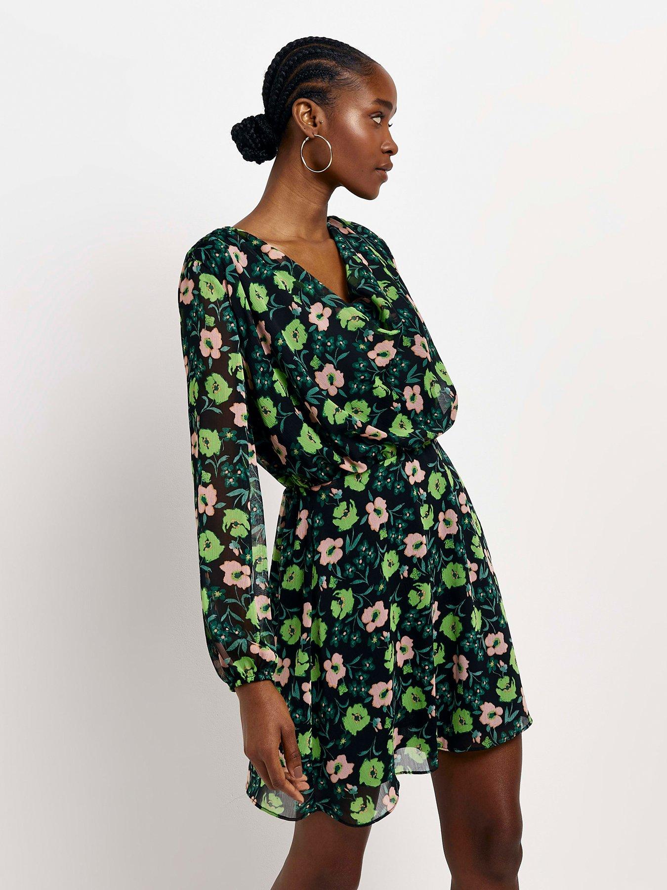 Cowl neck dress river island sale