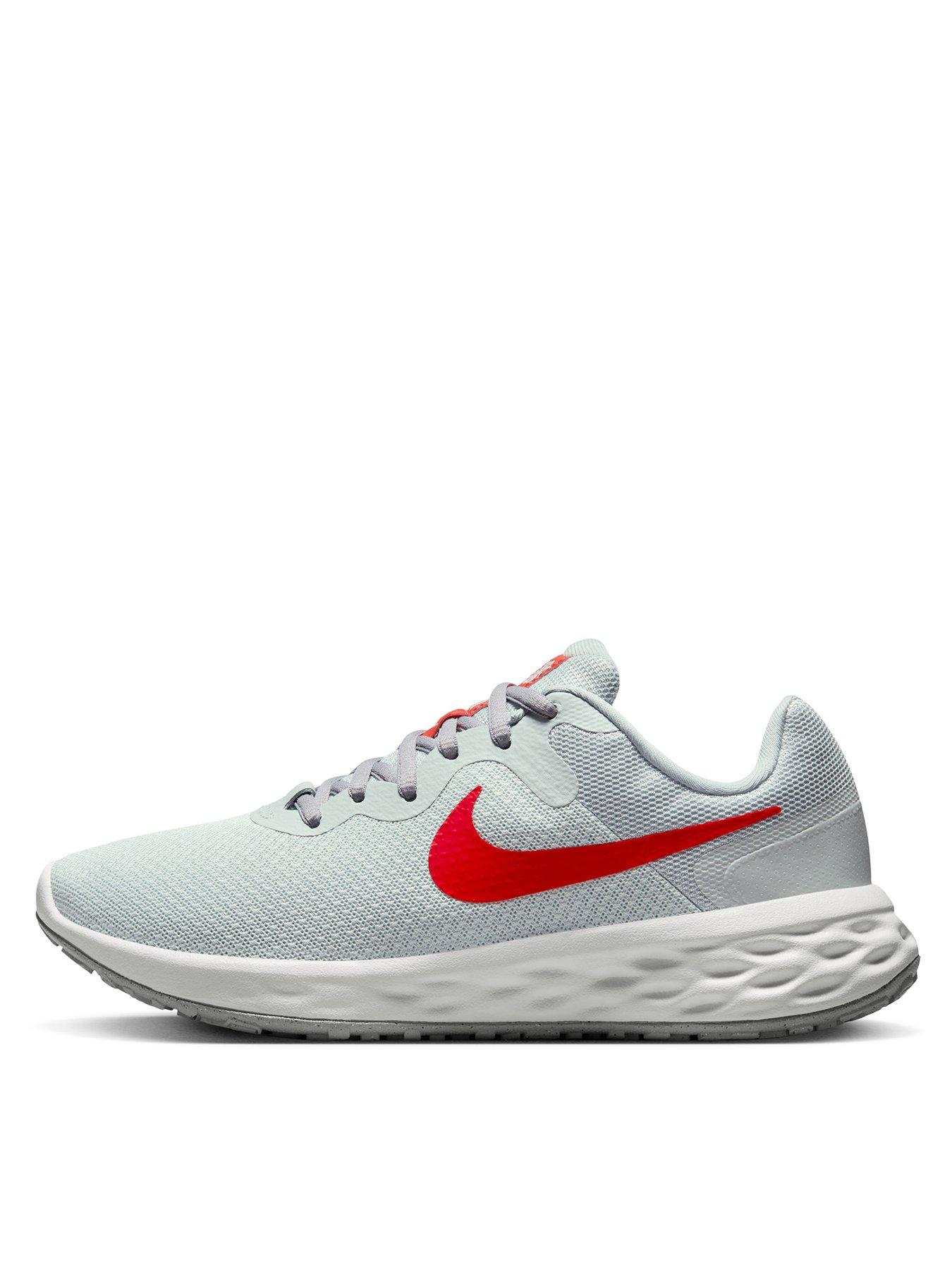 Nike grey red shoes on sale