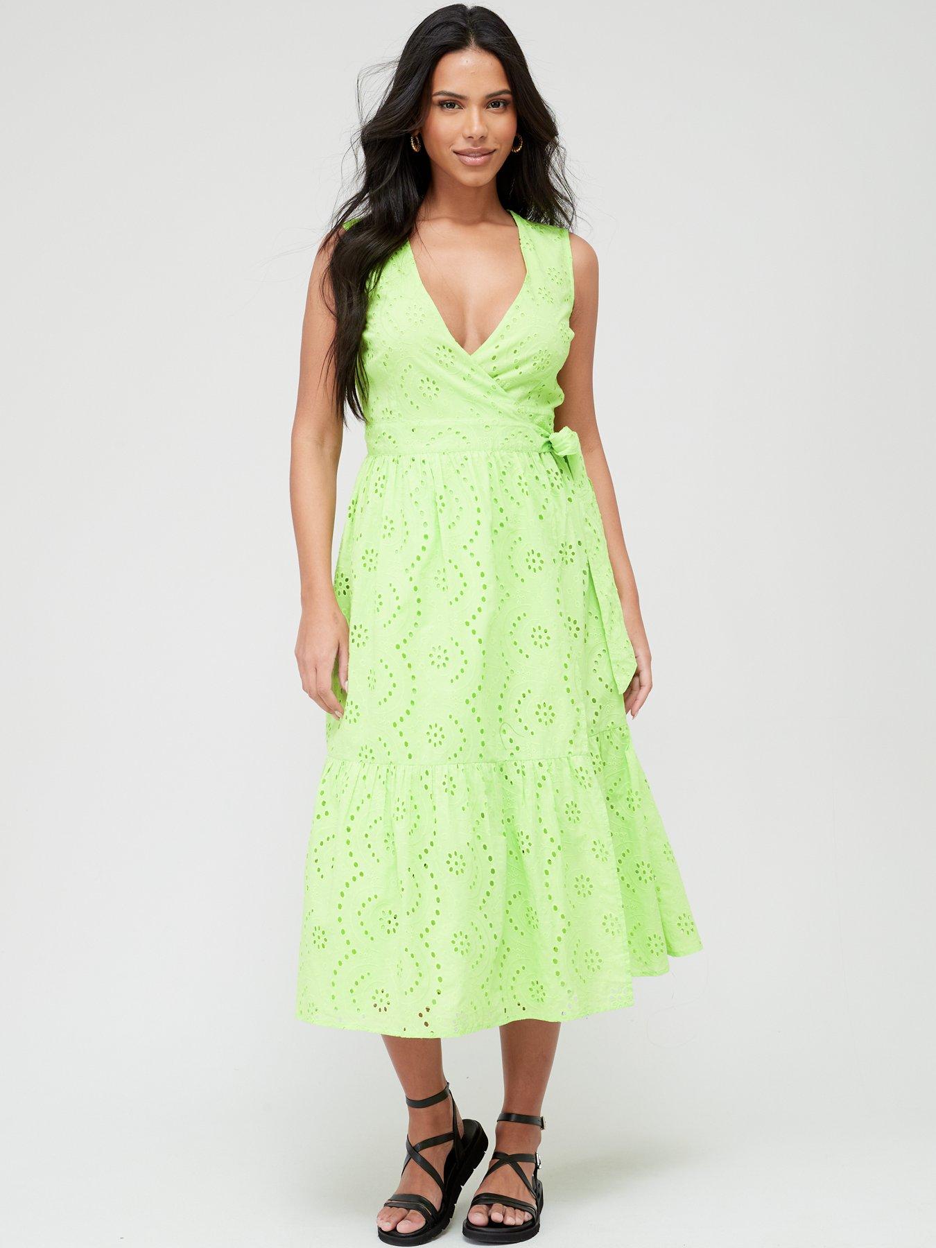 V by very 2024 green lace dress