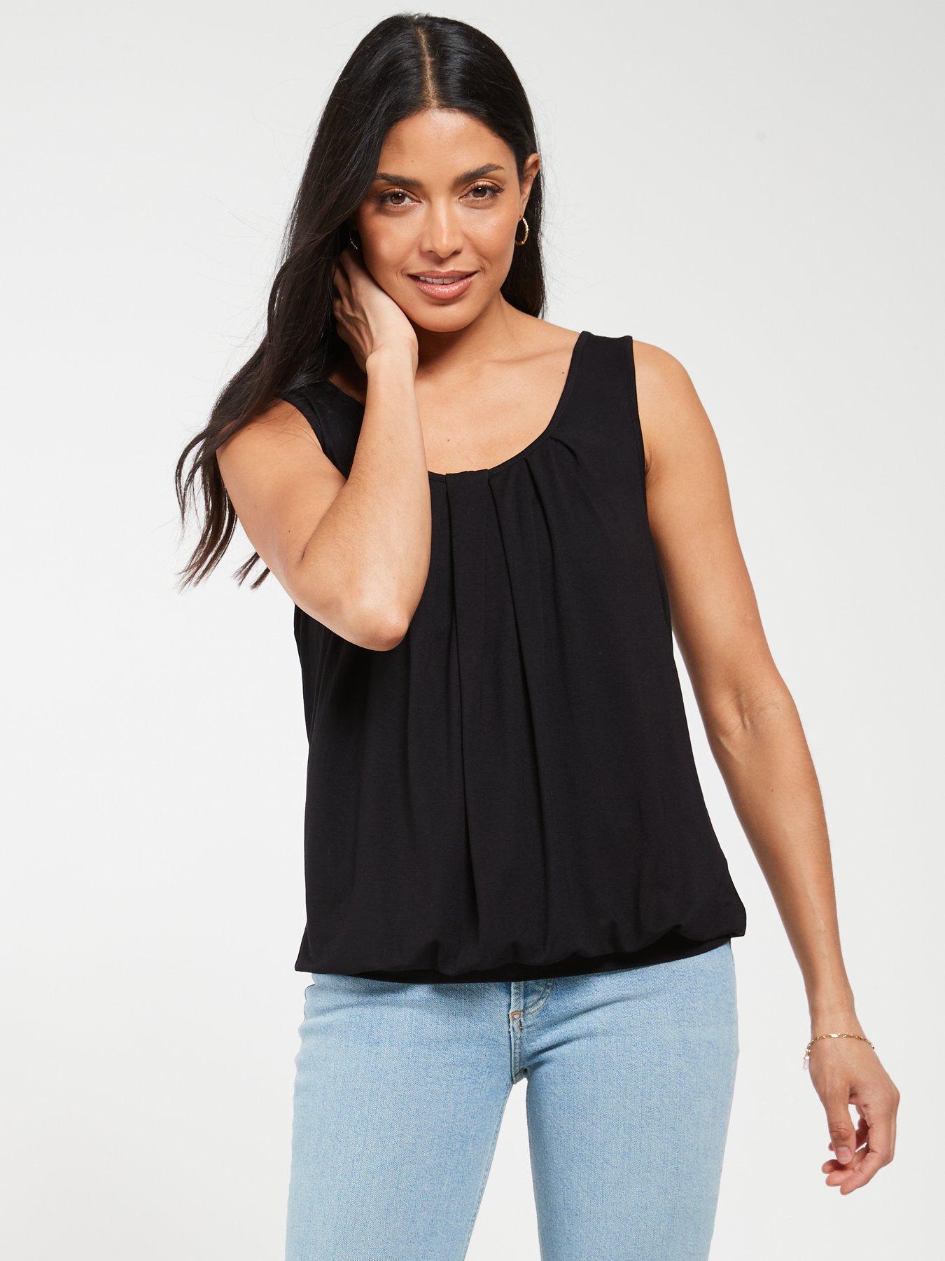 Ladies bubble store hem vest tops