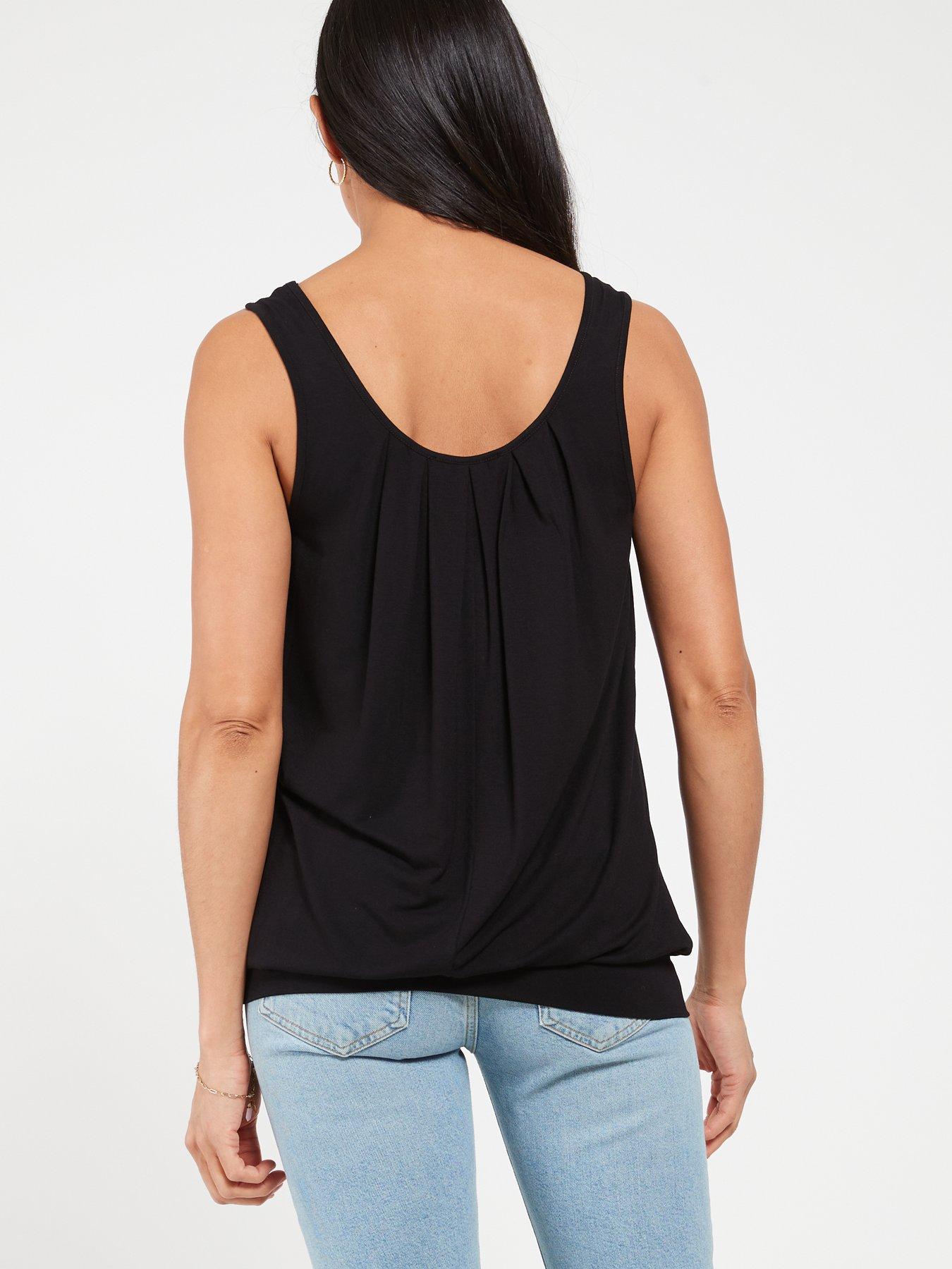 Ladies bubble hem vest hot sale tops