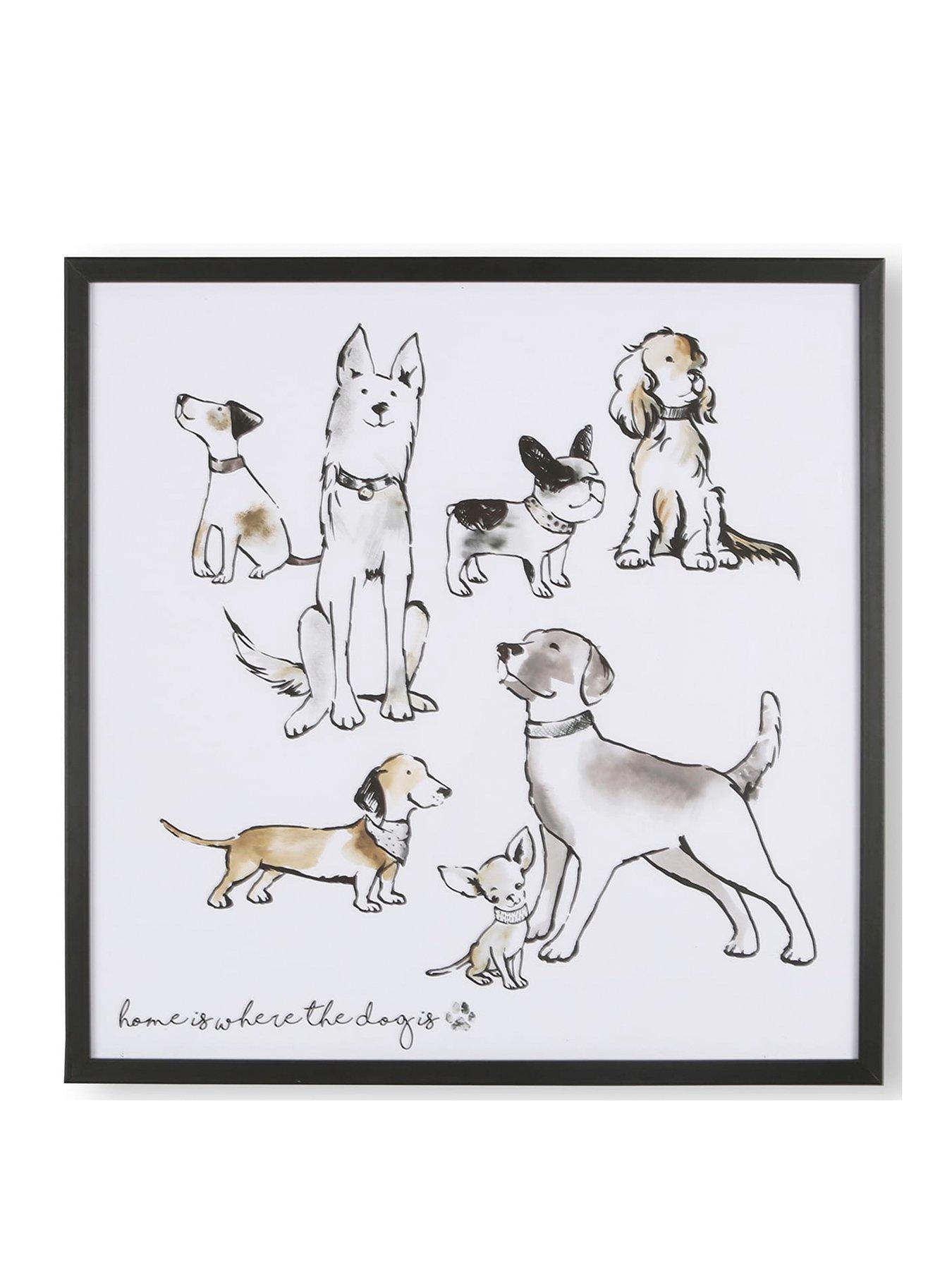 Framed sales dog art