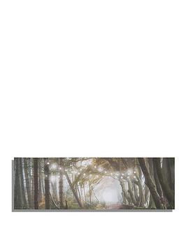 Product photograph of Art For The Home Woodland Wander Led Canvas Wall Art from very.co.uk