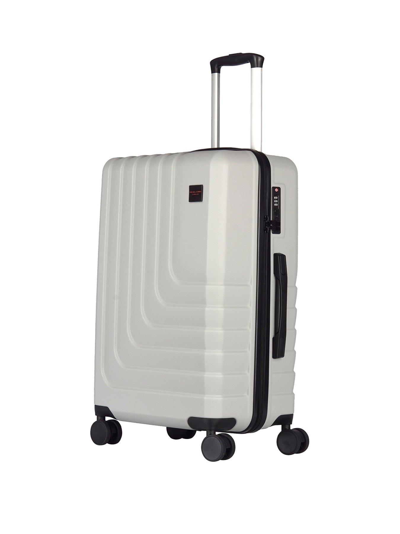 white hard shell cabin suitcase