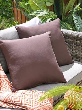 Product photograph of Very Home Slate Garden Cushions 2 Pack - Chocolate from very.co.uk