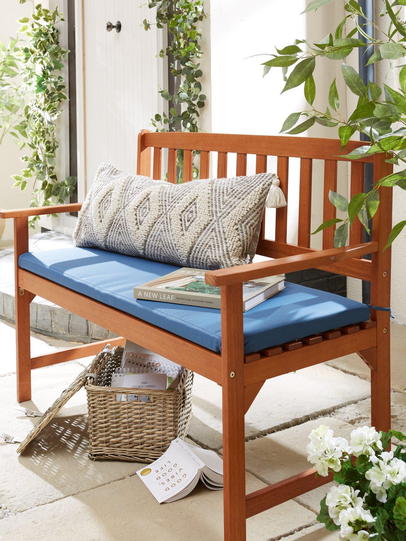 Navy blue bench store cushion