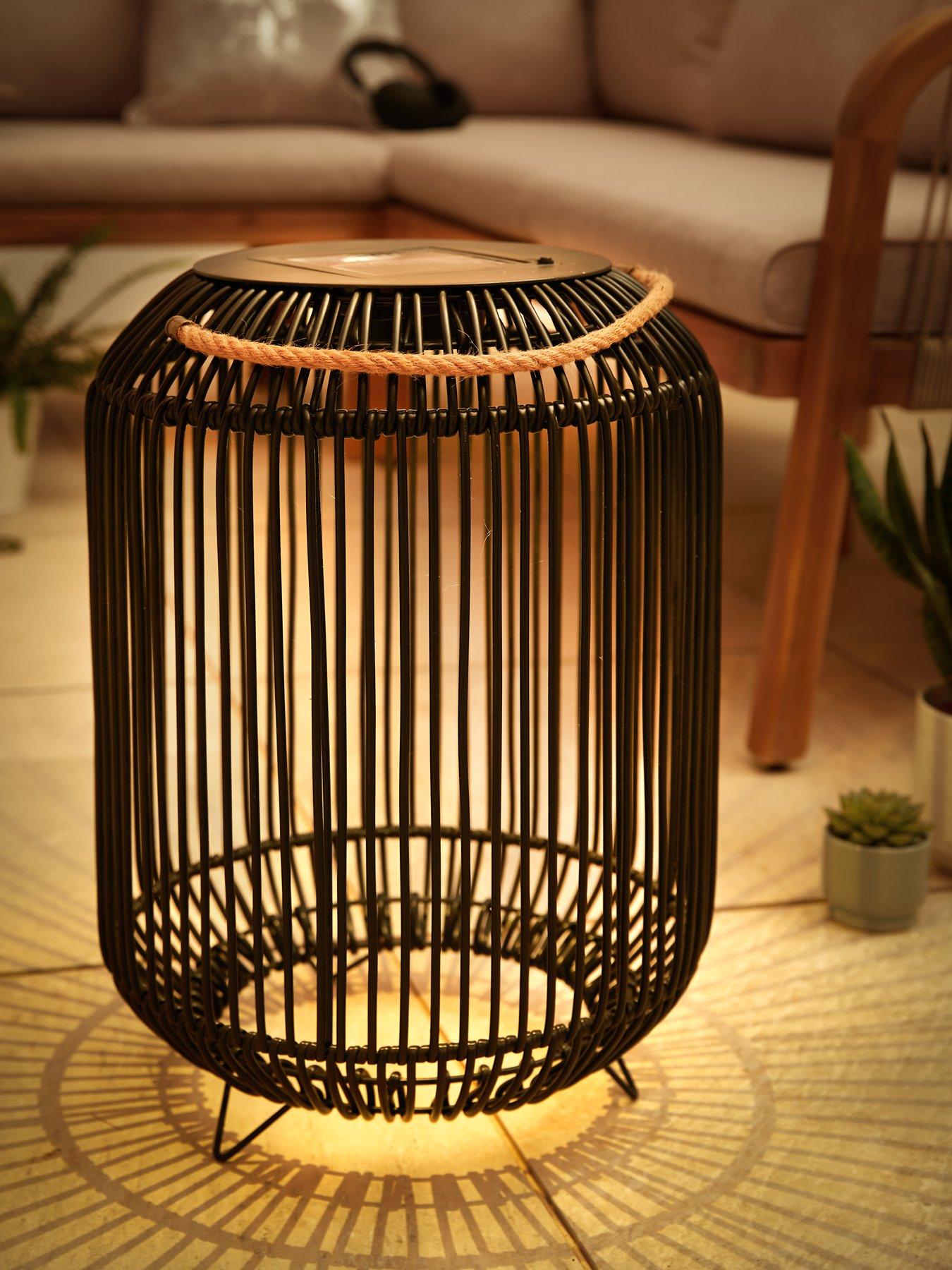 Product photograph of Michelle Keegan Solar Rattan Lamp from very.co.uk