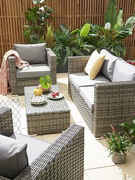 Product photograph of Very Home Aruba 4-seater Rattan Sofa Set from very.co.uk