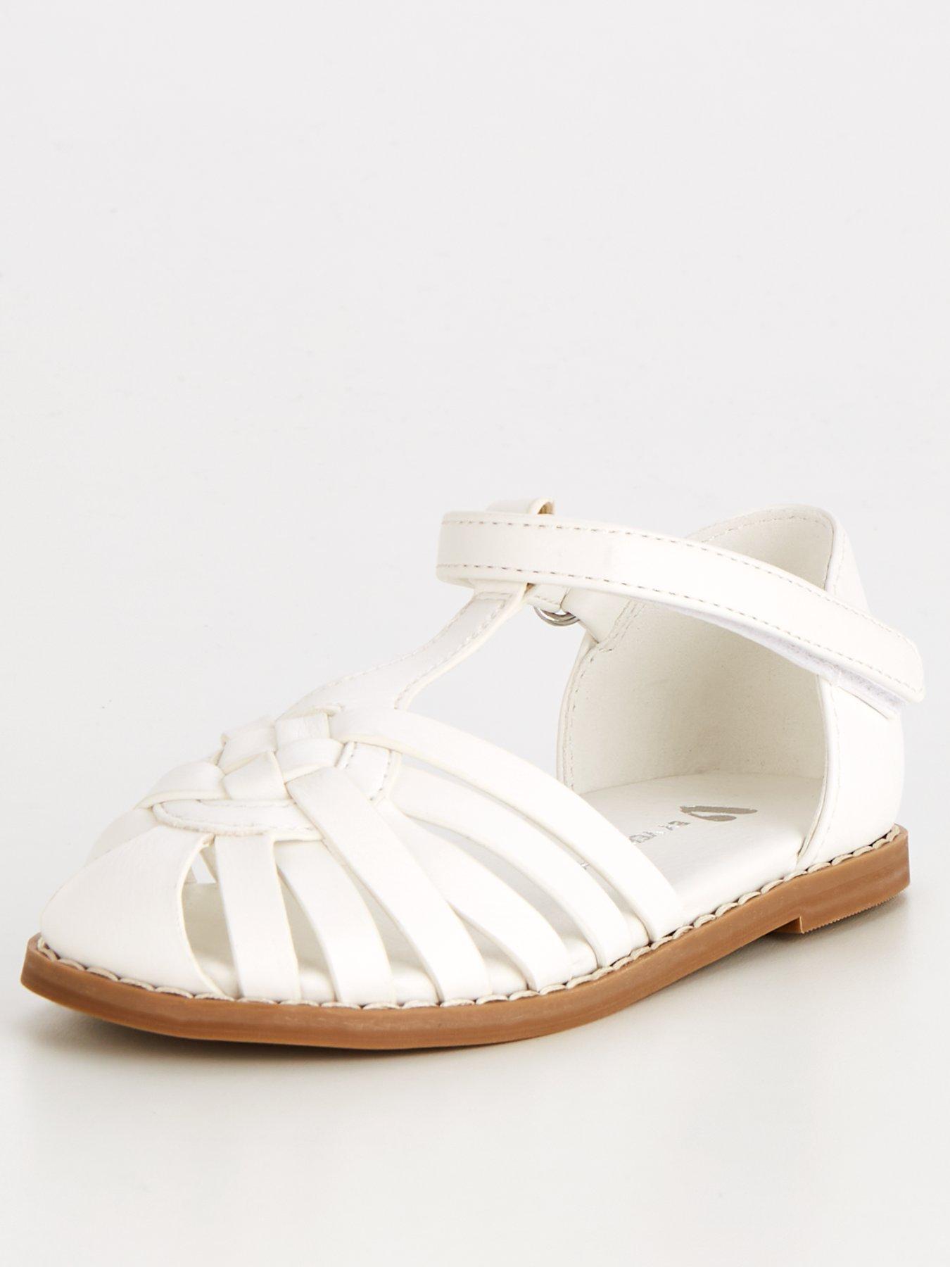 Womens closed hot sale toe white sandals