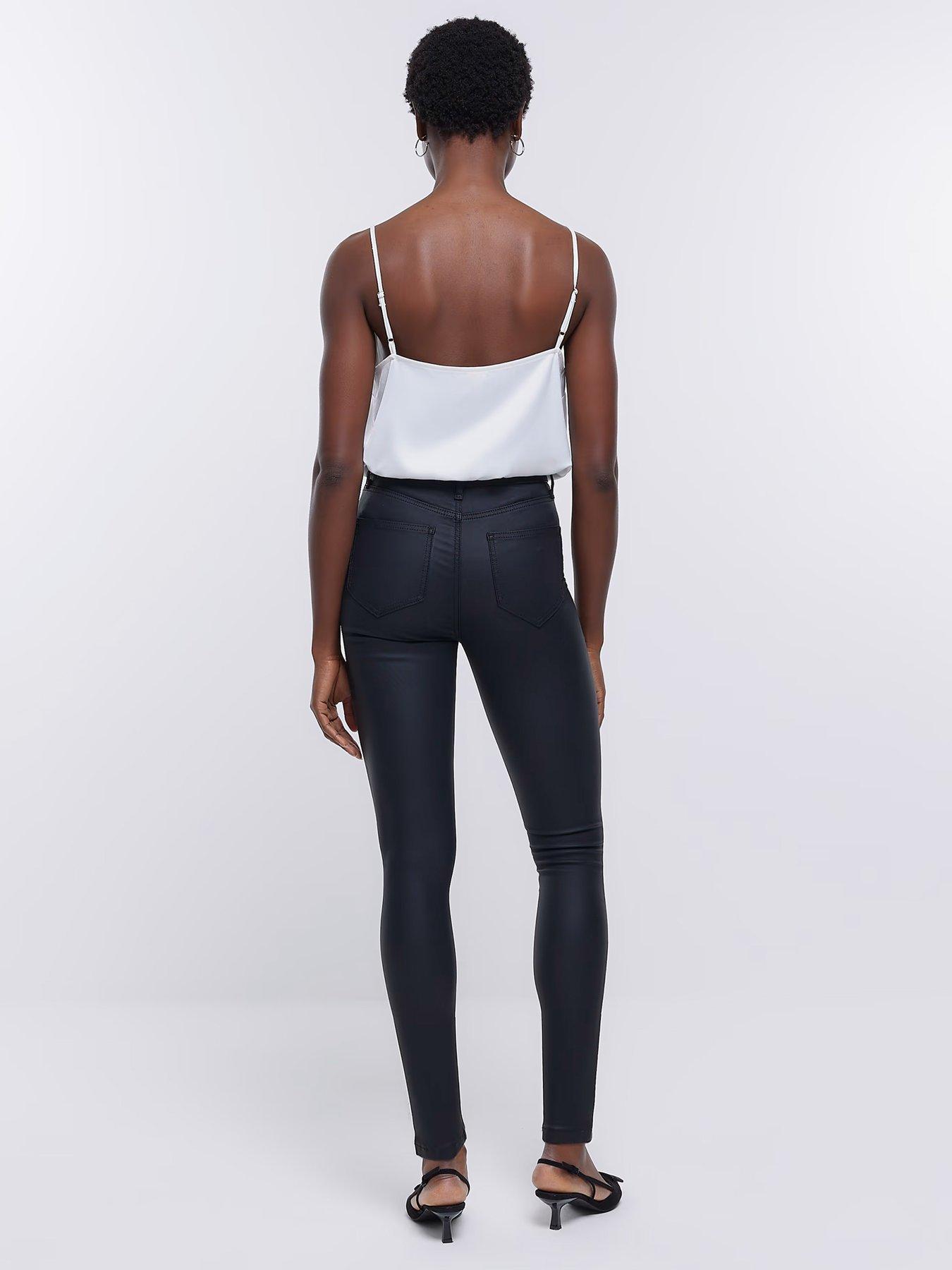 High-Rise Coated Skinny Pants