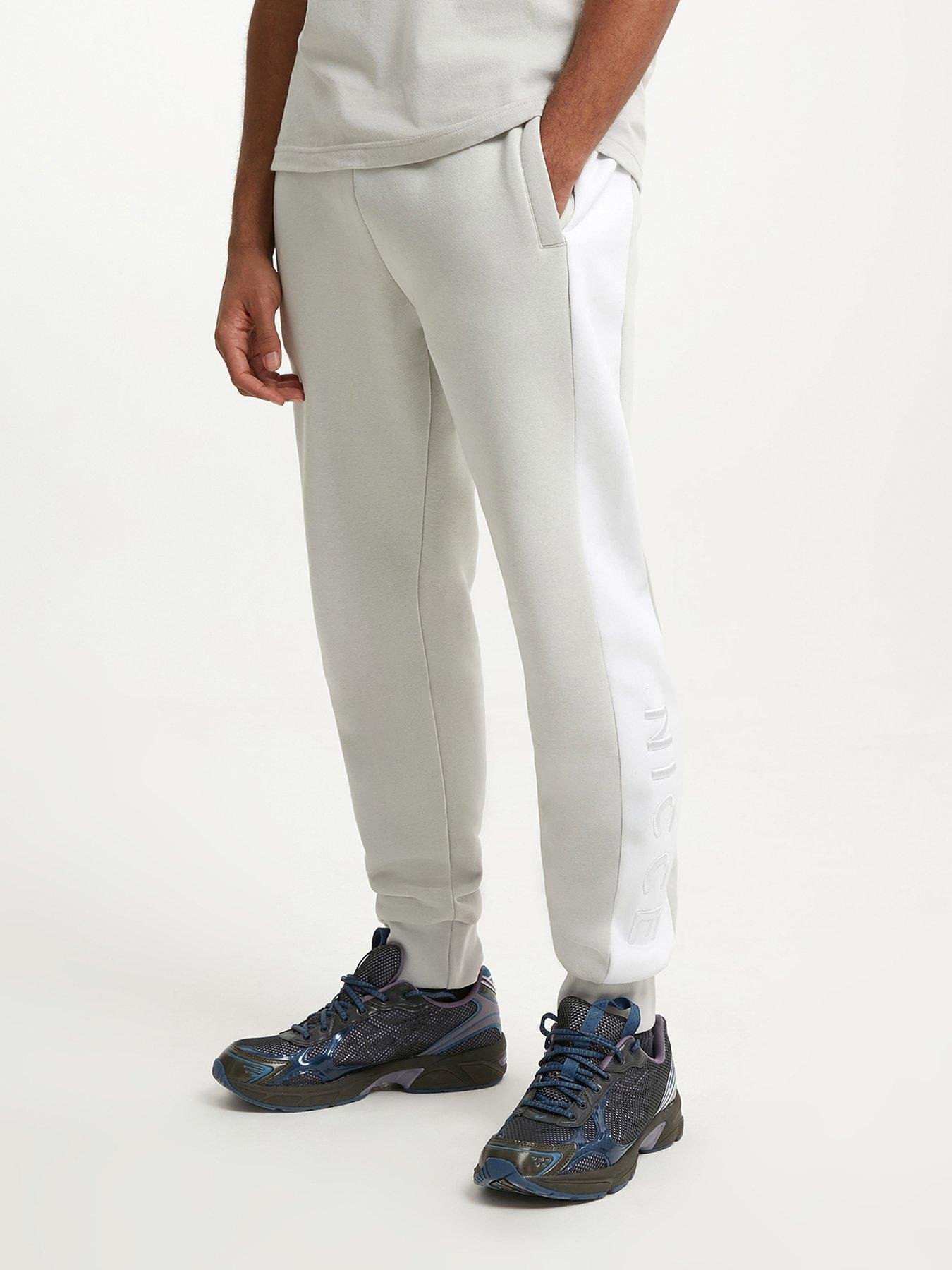 Nicce Mercury Stripe Joggers - Light Grey