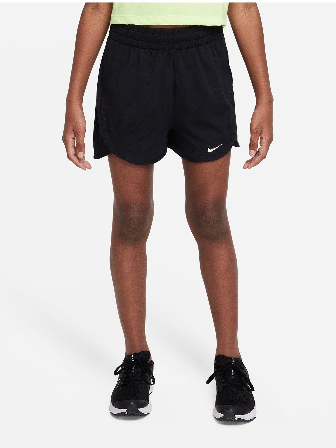 nike-older-girls-dri-fit-knit-high-waisted-shorts-blackwhitenbsp