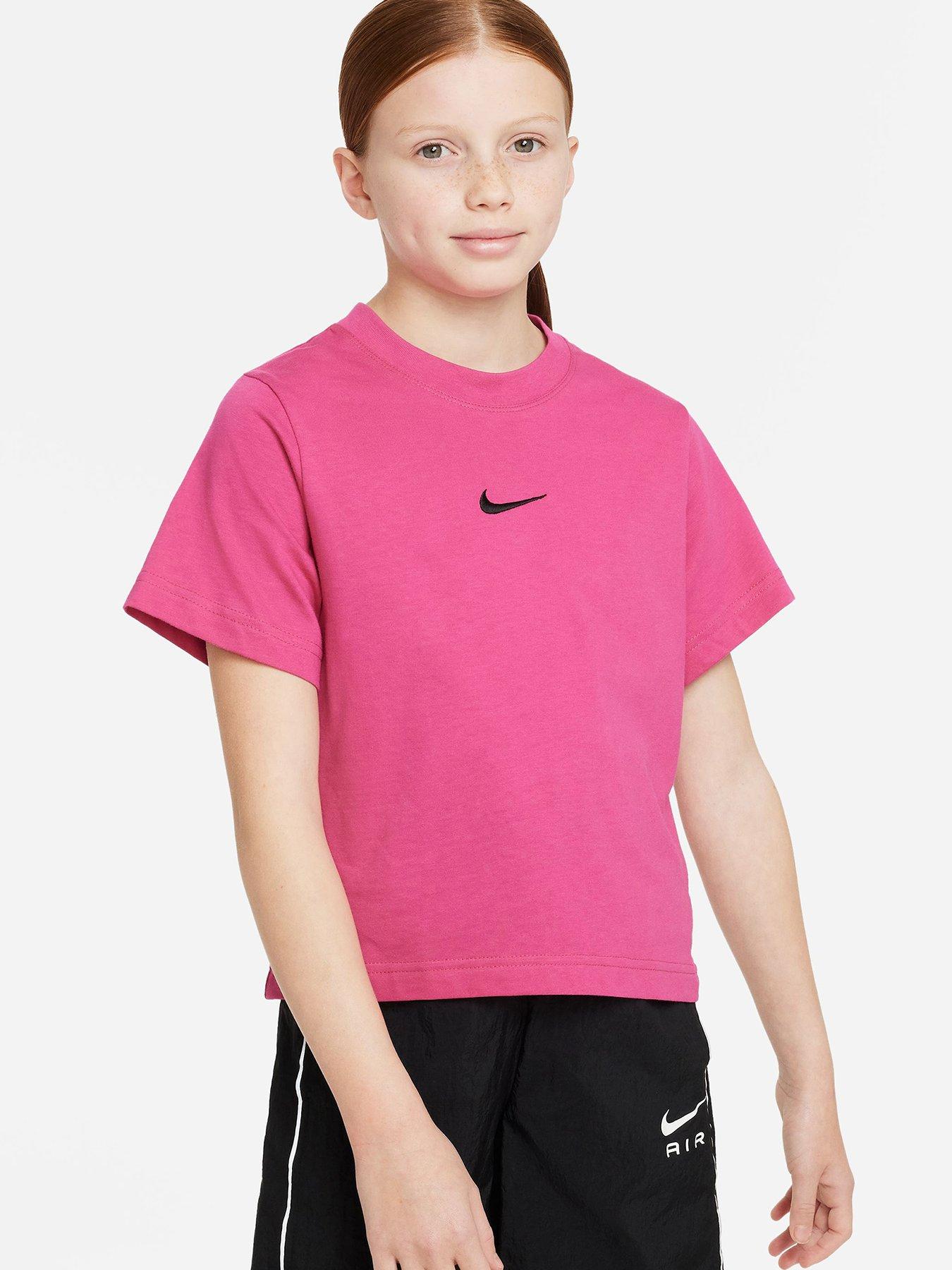 Nike Older Girls Sportswear Essentials Boxy T-shirt - Pink | very.co.uk