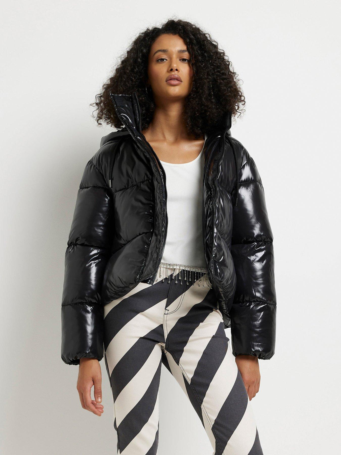 River island cheap shiny puffer jacket