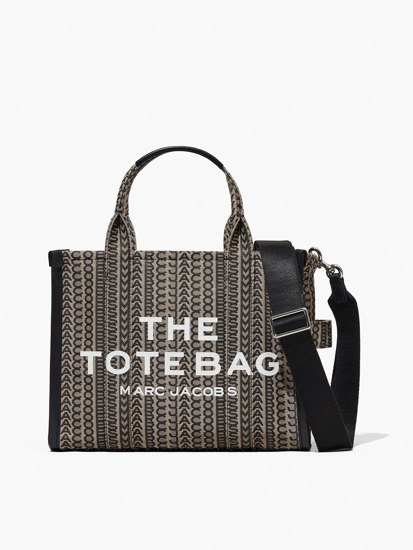 undefined The Medium Cotton-Blend Monogram Tote Bag - Beige/Black