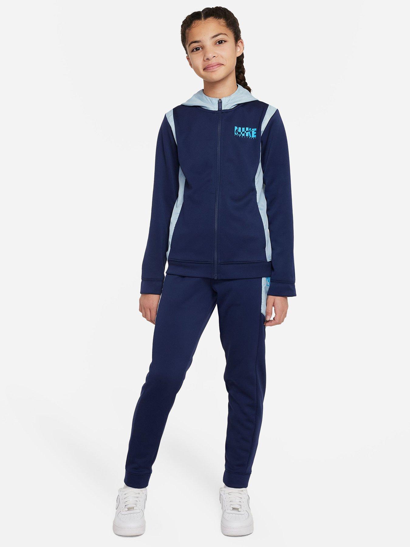 Nike poly sales tracksuit navy