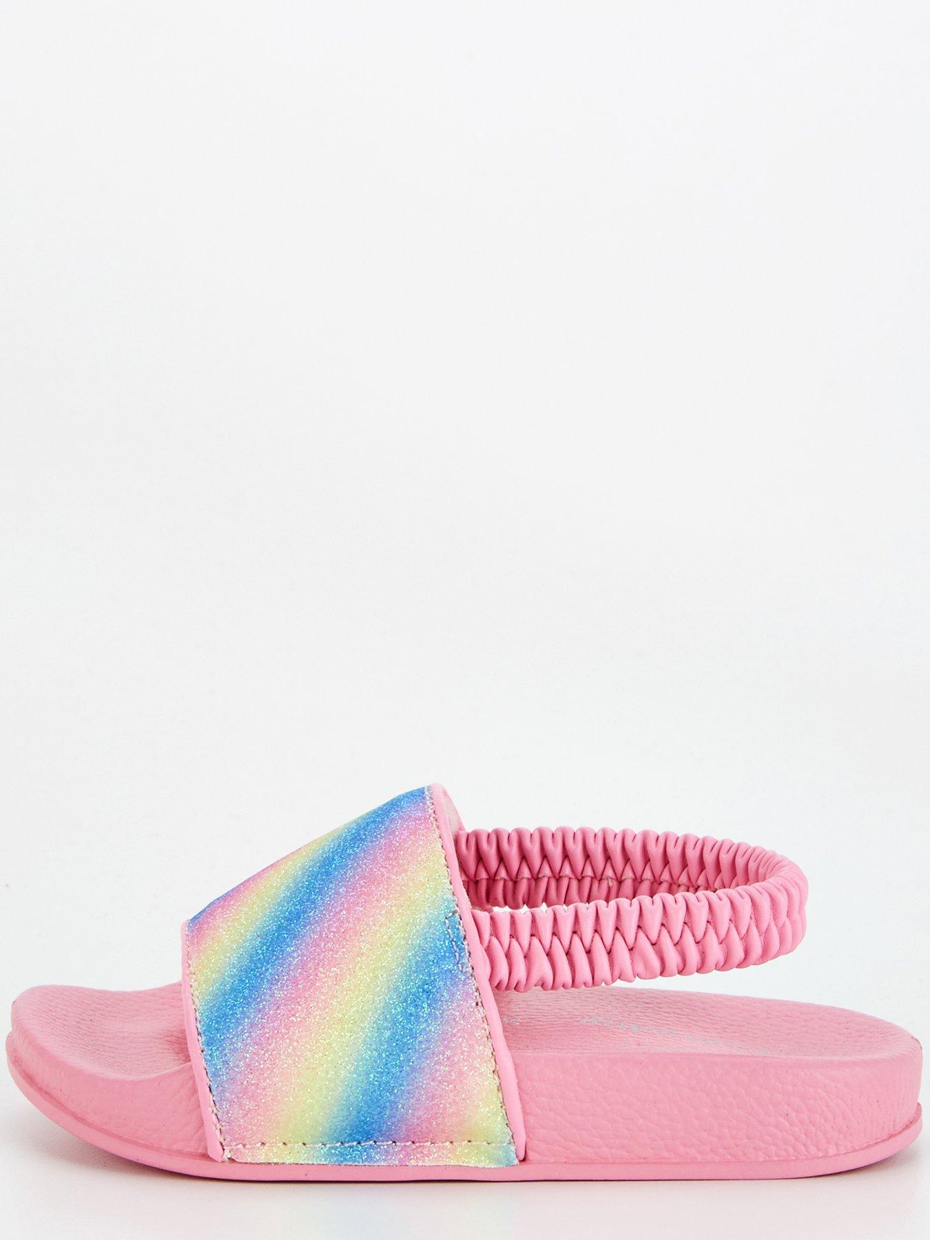 Rainbow on sale glitter slides