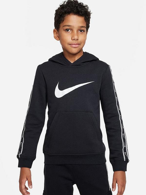 voordat zonlicht Circulaire Nike Older Boys Sportswear Repeat Swoosh Overhead Hoodie - Black |  very.co.uk