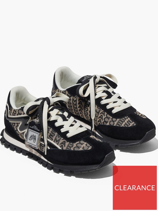 front image of marc-jacobs-the-monogram-jogger-trainer-blackwhite