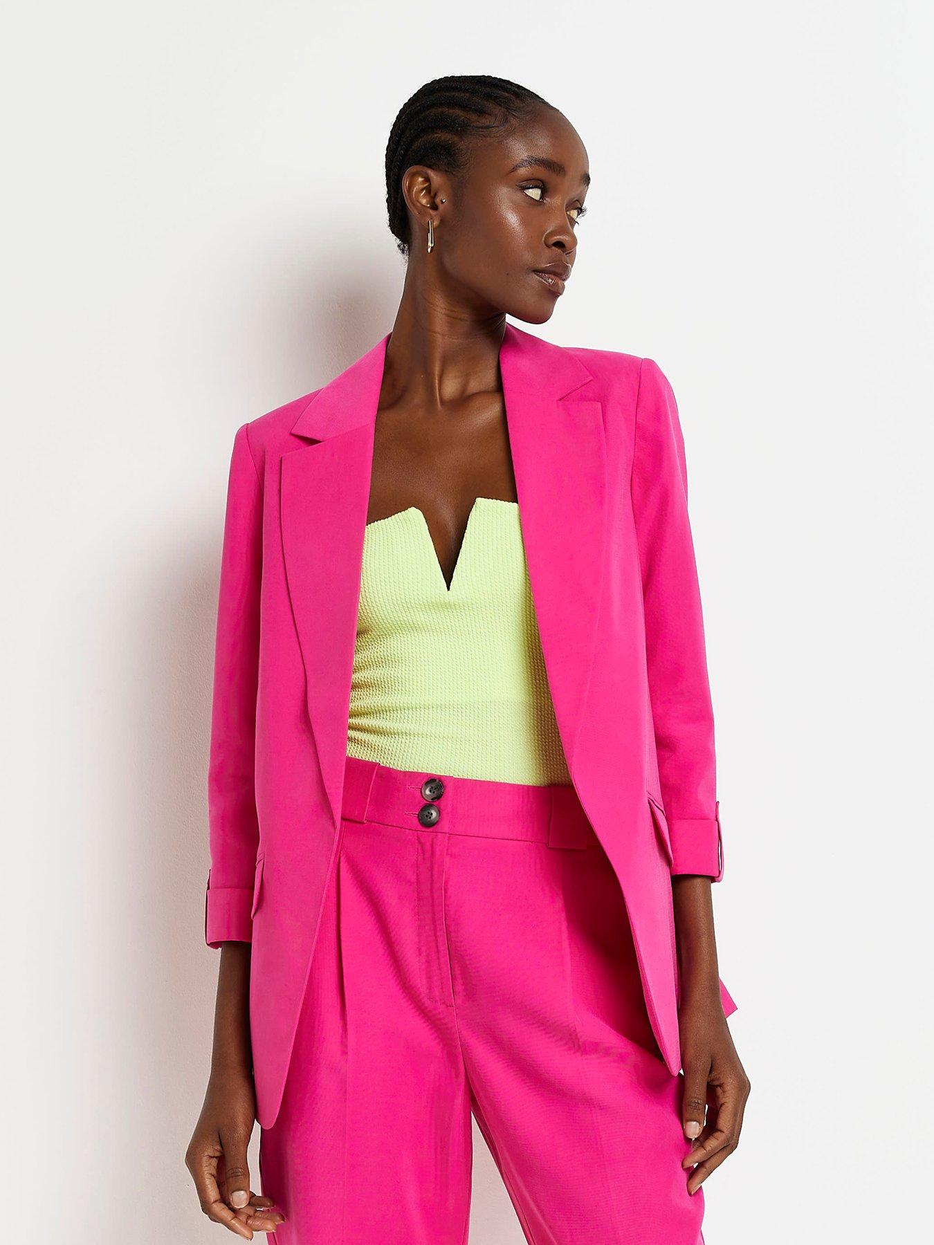 Pink blazer cheap river island