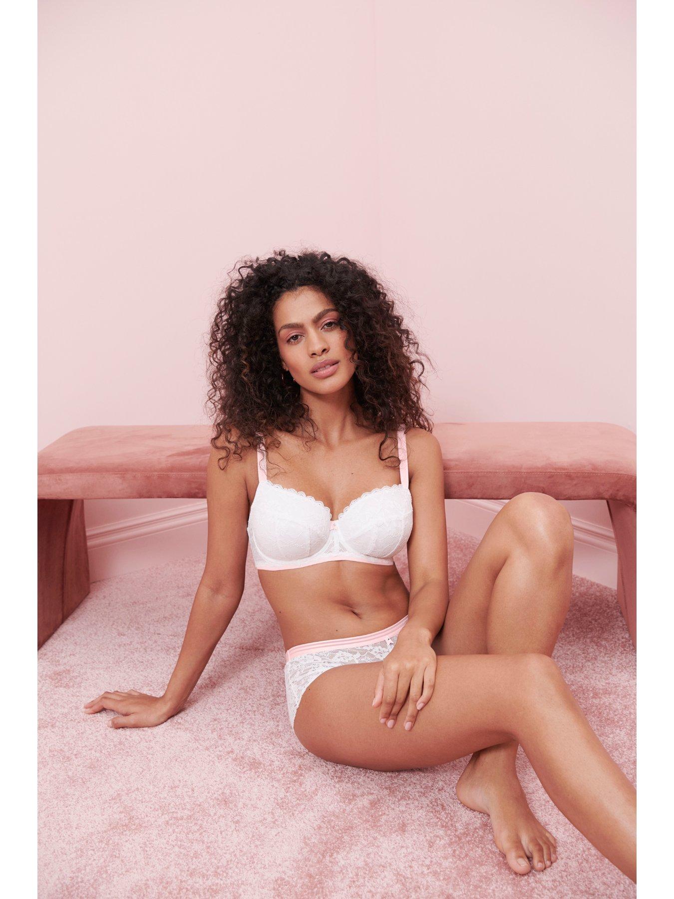 Image 3 of 4 of Freya Offbeat Underwired Padded Half Cup Bra - White