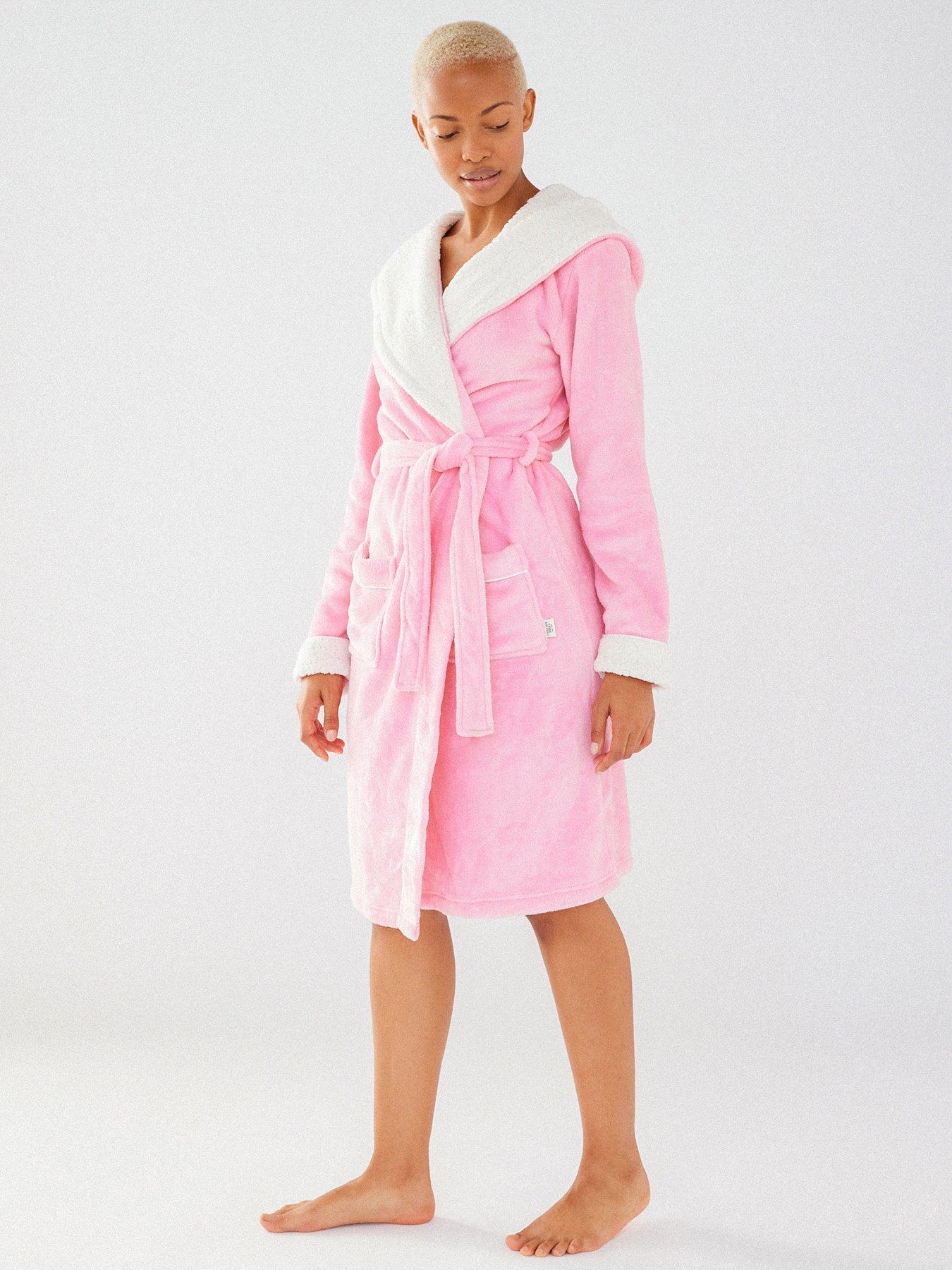 Pink on sale fluffy housecoat