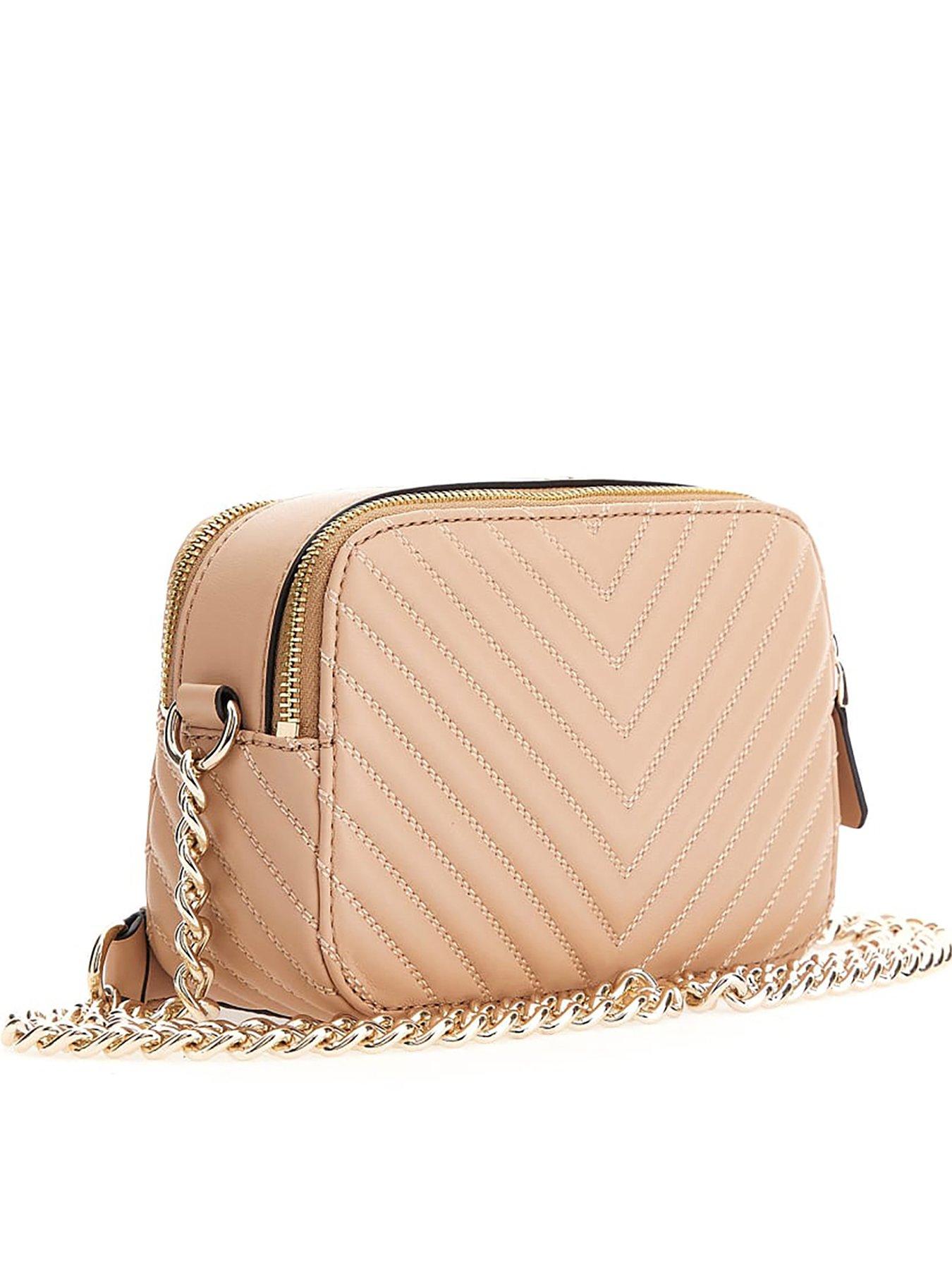 Guess Noelle Quilted Camera Bag - Beige | very.co.uk