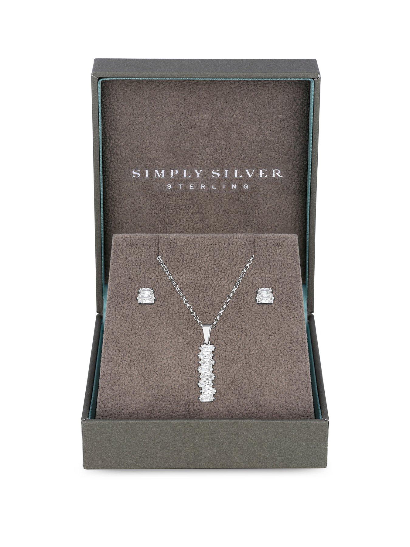 Product photograph of Simply Silver Sterling Silver 925 Icicle Stick Set from very.co.uk