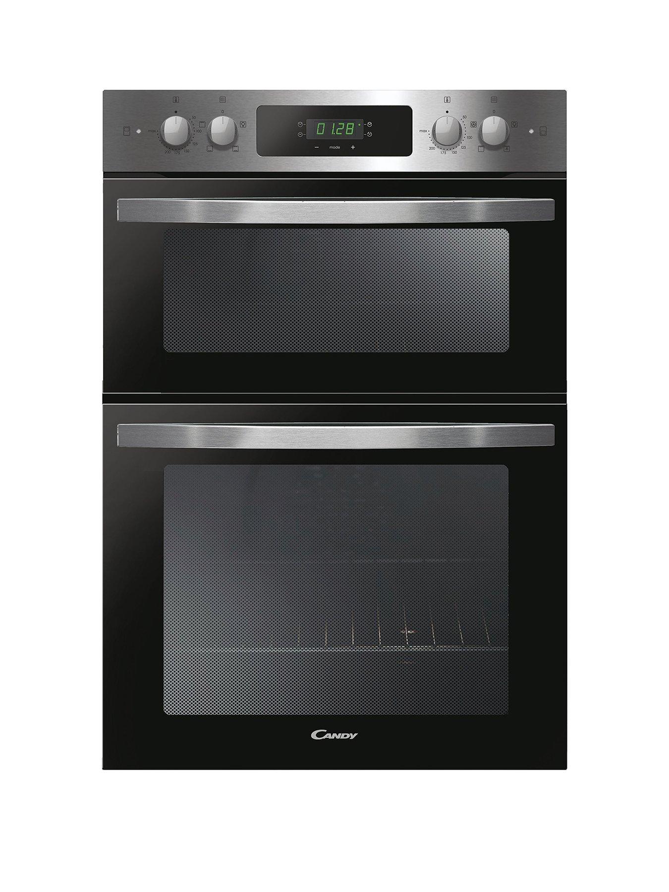 Image 1 of 2 of Candy FCI9D405X Built In Double Oven with Easy Clean Enamel - Black glass with stainless steel