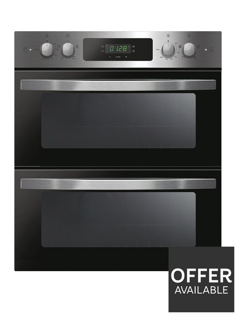 candy-fci7d405x-built-in-double-oven-with-easy-clean-enamel-black-glass-with-stainless-steel