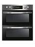  image of candy-fci7d405x-built-in-double-oven-with-easy-clean-enamel-black-glass-with-stainless-steel