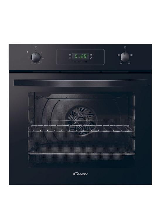 front image of candy-fidcn405-built-in-65-litre-fan-oven-with-easy-clean-enamel-black
