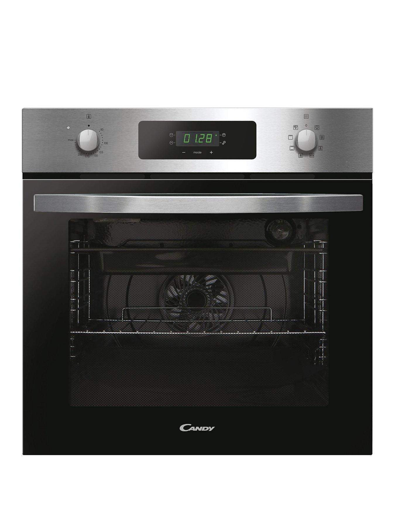 Product photograph of Candy Fidcx615 Built In 70 Litre Multi-function Oven With Aquactiva System - Black Glass With Stainless Steel - Oven With Installation from very.co.uk