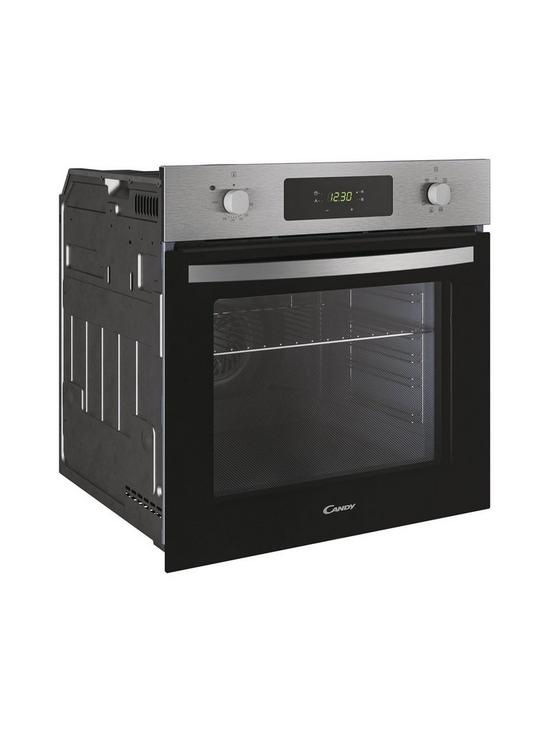 stillFront image of candy-fidcx615-built-in-70-litre-multi-function-oven-with-aquactiva-system-black-glass-with-stainless-steel