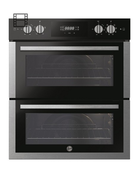 hoover-h-oven-300-ho7dc3un308bi-double-oven-with-hydro-easy-clean-black-glass-with-stainless-steel
