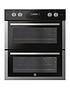  image of hoover-h-oven-300-ho7dc3un308bi-double-oven-with-hydro-easy-clean-black-glass-with-stainless-steel
