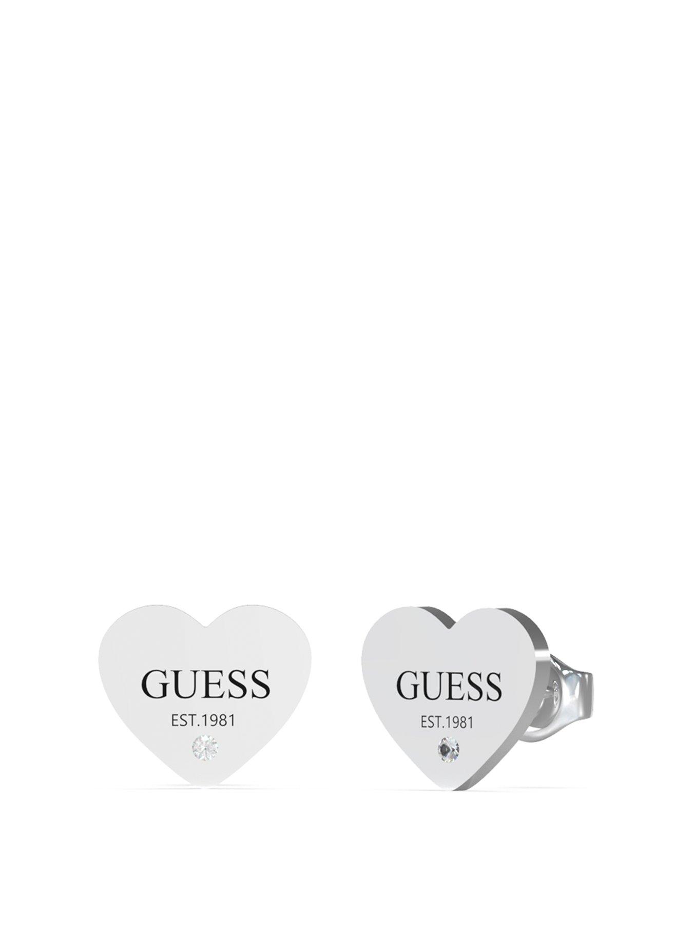 Guess Studs Party 11Mm Plain Heart Stud Earrings