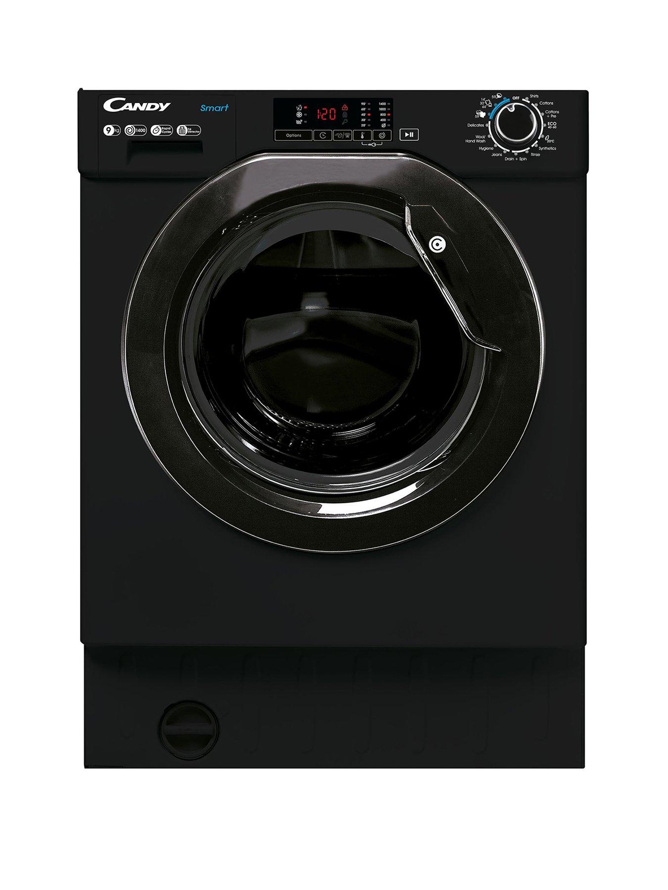 Candy CBW 49D1BBE-80 9kg Integrated Washing Machine, 1400 Spin - Black ...