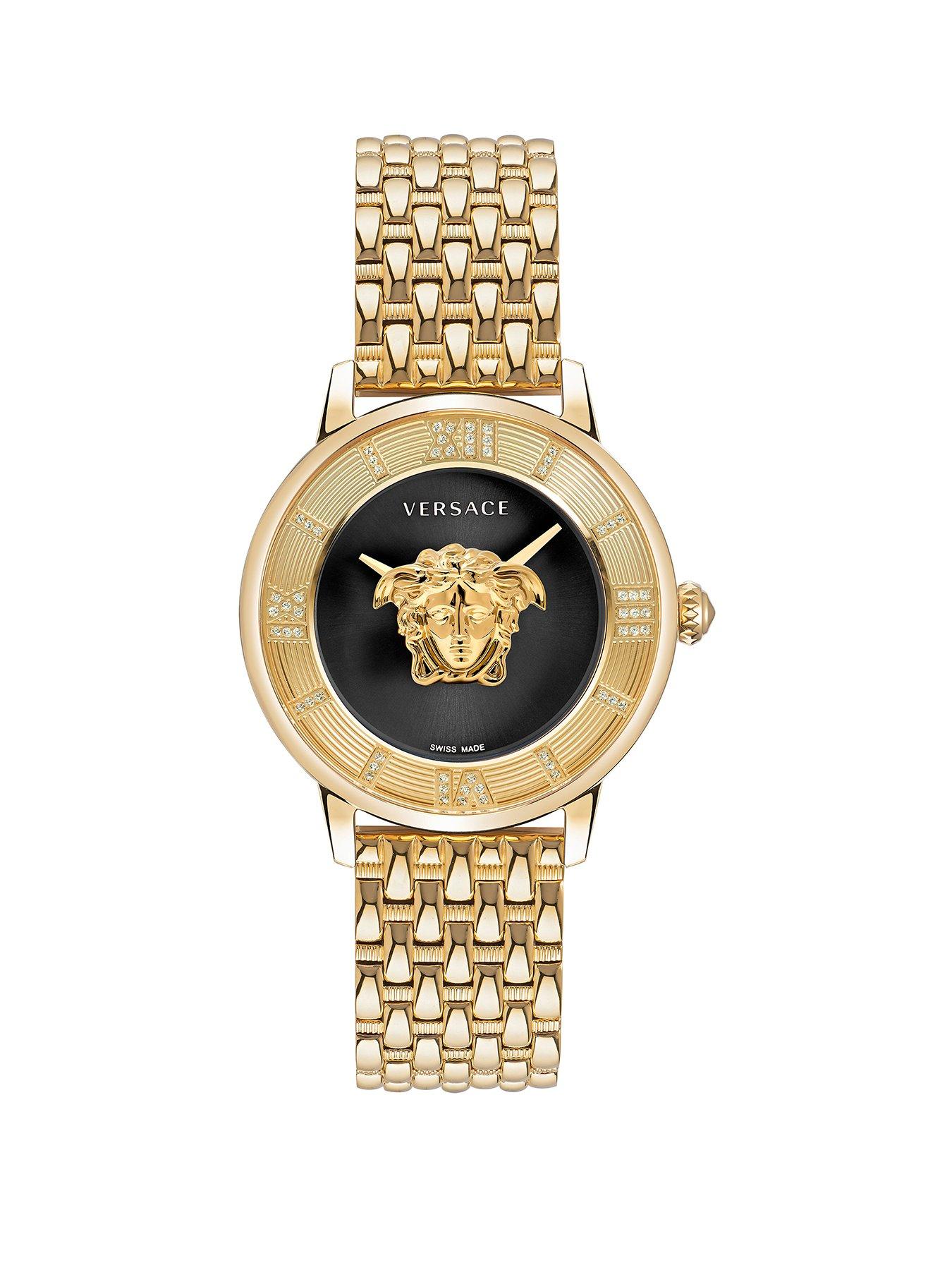 Product photograph of Versace La Medusa Diamonds Ladies Watch Stainless Steel from very.co.uk