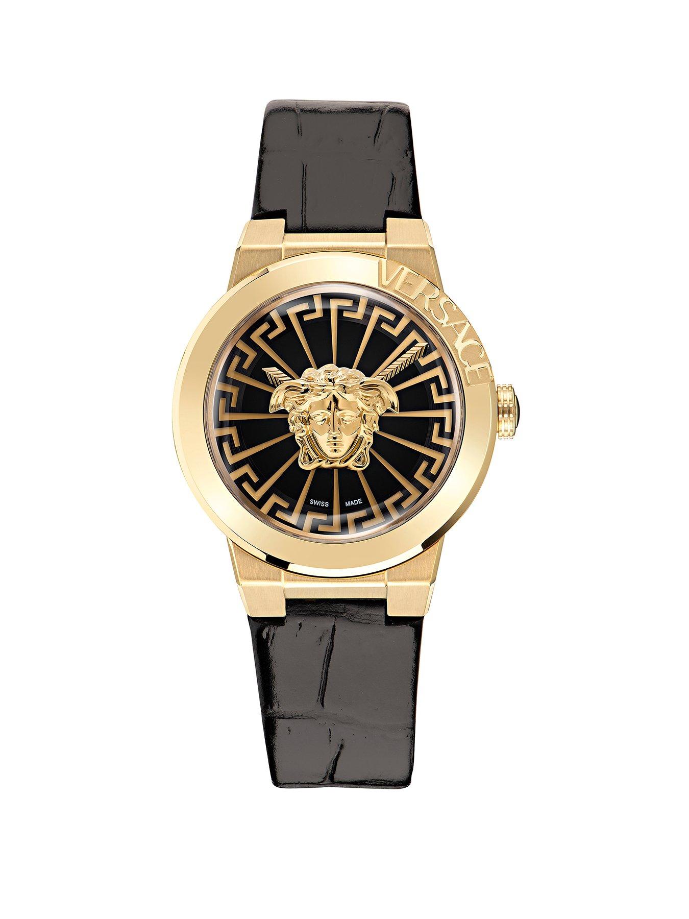 Product photograph of Versace Medusa Infinite Ladies Watch Calf from very.co.uk