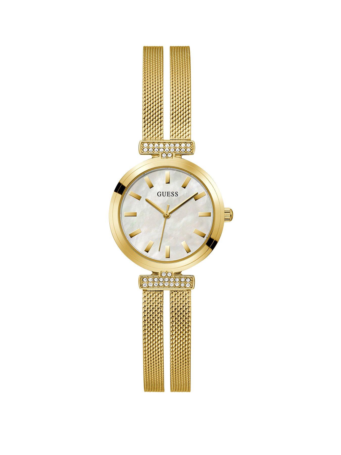 Guess Array With Cystals Stainless Steel/Mesh Ladies Watch