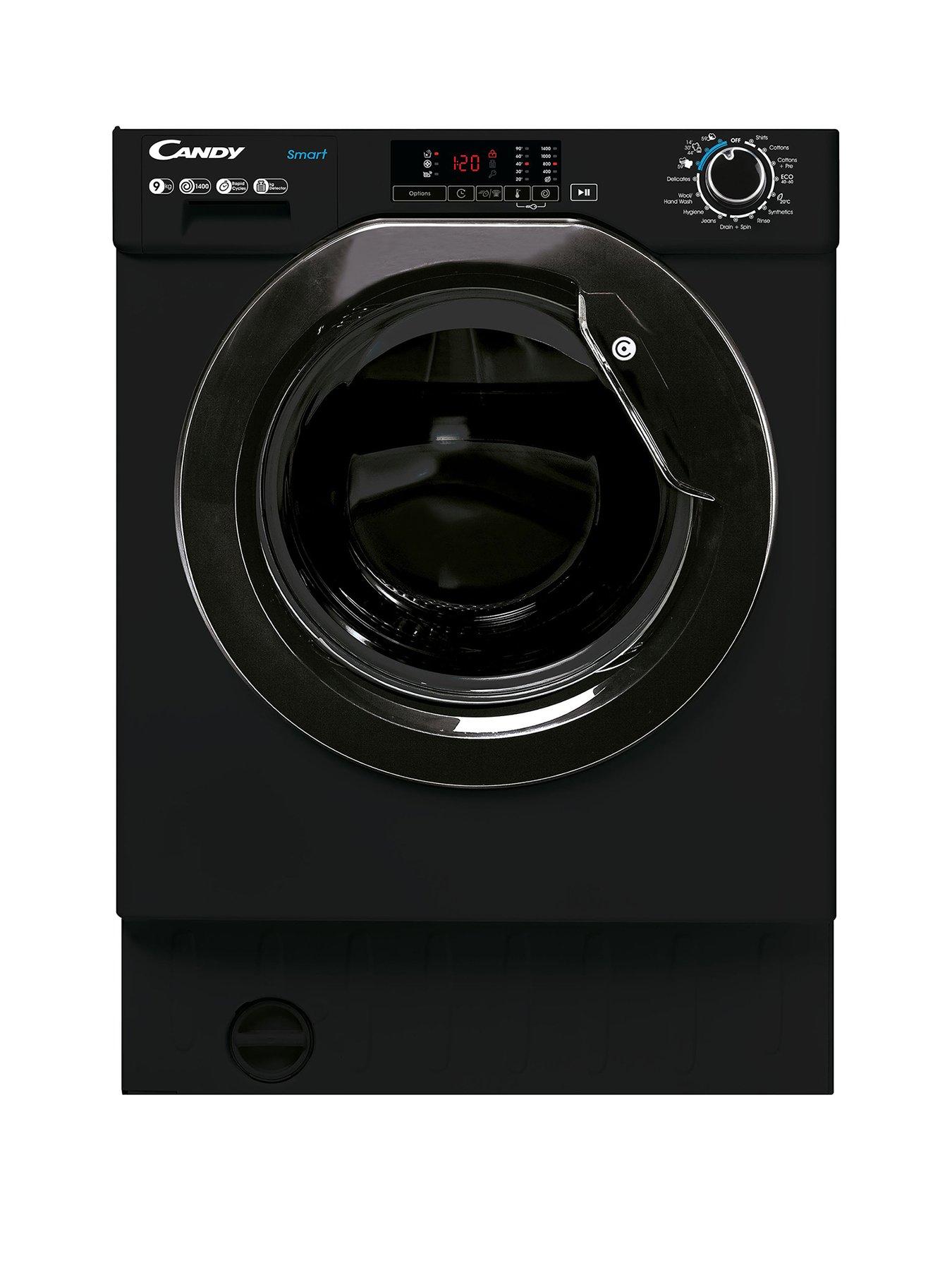 Product photograph of Candy Cbd 495d1wbbe-80 Integrated Washer Dryer 9kg Wash 5kg Dry 1400 Spin - Black - Washer Dryer With Installation from very.co.uk