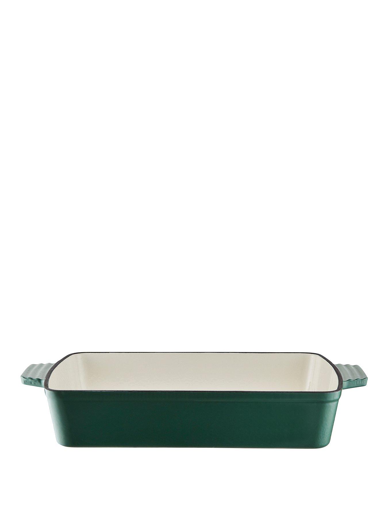 Product photograph of Tower Barbary Amp Oak 39 Cm Cast Iron Roaster In Green from very.co.uk