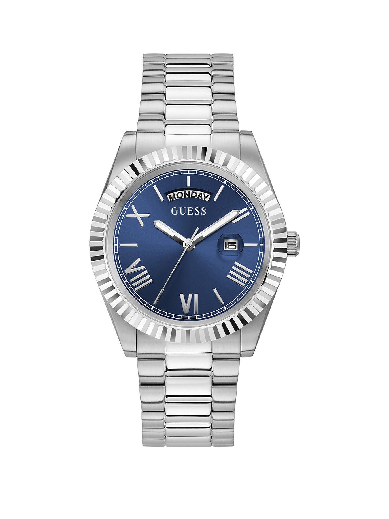 Guess Connoisseur Brushed Silver Stainless Steel Mens Watch