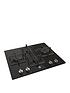  image of hoover-hvg6dk3b-60cm-4-burner-gas-hob-with-cast-iron-pan-supports-black-glass