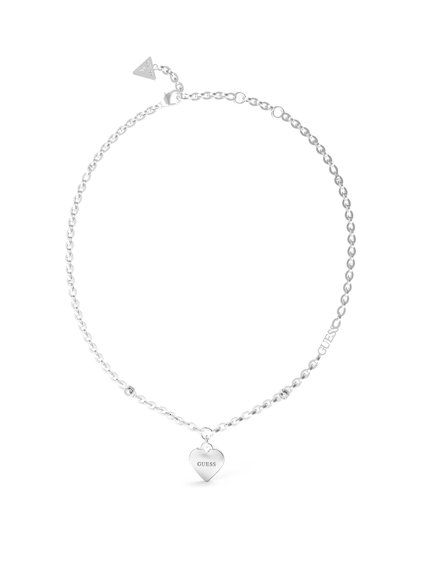 Product photograph of Guess Falling In Love 16-18 Fine Chain Necklace from very.co.uk